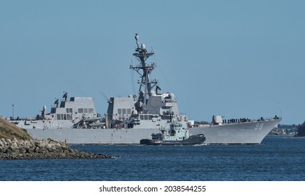 The USS Forrest Sherman DDG-98 An Arleigh Burke Class Guided Missile Destroyer Part Of Cutlass Fury 2021 Sail In Harbour. Halifax, Canada. September 7th 2021.