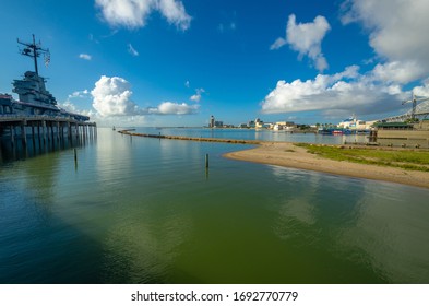 USS Lexington In Corpus Christi Bay, Texas USA