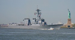 USS Oscar Austin DDG 79 In New York Harbor On May 23, 2007 During Fleet Week
