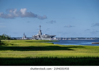 USS Yorktown Docked In The Charleston Harbor