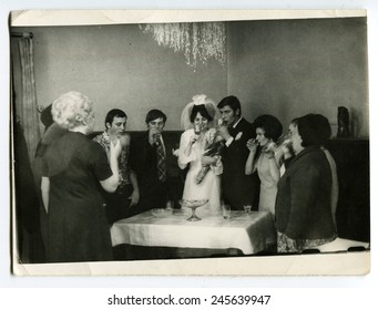 USSR- 1970s: A Vintage Photo Shows Wedding