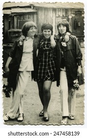 USSR - CIRCA 1960s: An Antique Photo Shows Portrait Of A Three Women