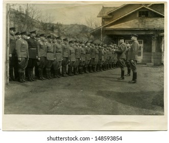 USSR - CIRCA : 1960s:  Vintage Photo Shows Formation Of Soldiers, 1950s