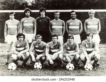 USSR - CIRCA 1970: Vintage Photo Shows Soccer Team, 1970