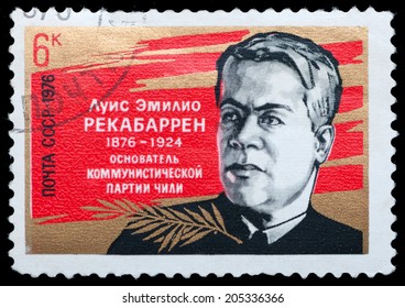 USSR - CIRCA 1976: Stamp Printed In USSR Shows Portrait Of Rekabarren  Founder Of Chilean Communist Party, Circa 1976