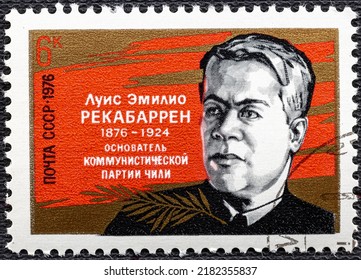 USSR - CIRCA 1976: Stamp Printed In USSR Shows Portrait Of Rekabarren Founder Of Chilean Communist Party.