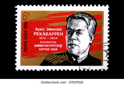 USSR -CIRCA 1976: A Stamp Printed In The USSR Shows Luis Emilio Recabarren Serrano, Circa 1976.