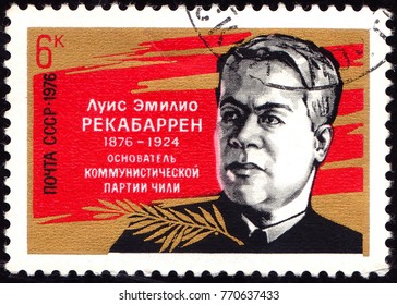 USSR - CIRCA 1976: Stamp  Shows Portrait Of Rekabarren Founder Of Chilean Communist Party, Circa 1976