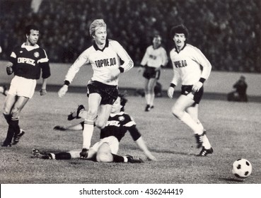 USSR - CIRCA 1987: Vintage Photo Shows Soccer Team, 1987