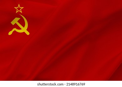 Ussr Flag On Waving Silk Background Stock Photo 2148916769 | Shutterstock