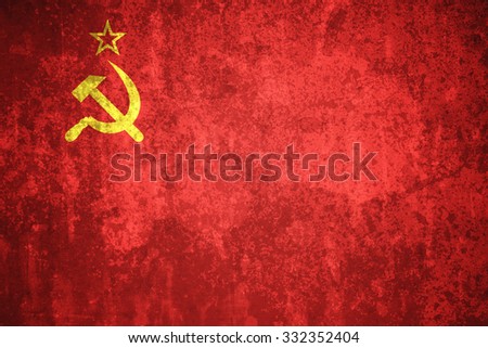 USSR, Soviet Union flag on concrete textured background