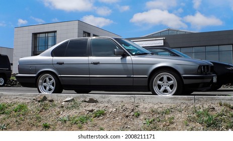 Ust- Kamenogorsk, Kz - July 8, 2021. German Car BMW E34, 5 Series. 