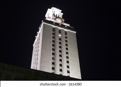 UT Clock Tower At Night.