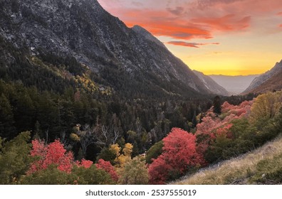 Utah sunset mountain range foliage - Powered by Shutterstock