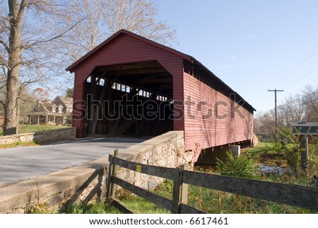 The Utica Covered Bridge located in Thurmont, Maryland.