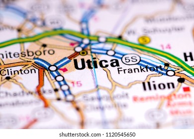 Utica. New York. USA On A Map