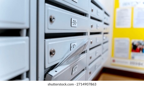 Utility bills in the mailbox. The concept of increasing tariffs for housing and communal services