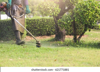 Utility Gardener With Grass Trimmer , Lawn Mower Lightweight , Municipal Services Worker