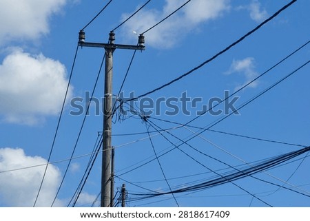 Utility Pole with Overhead Power Lines