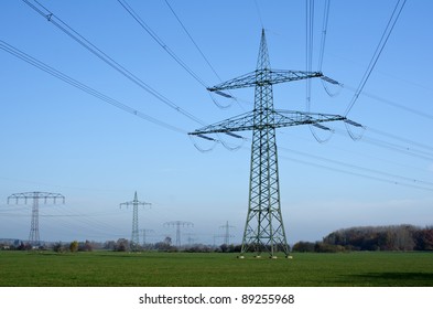 Utility pole with wires