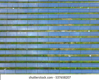 Utility Scale Solar Farm Aerial View
