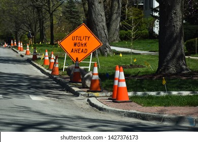 Utility Work Ahead, Construction Sign