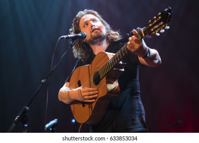 Utrecht, The Netherlands - 1 May 2017: First act with Will Varley Music before the concert of American singer, songwriter, and multi-instrumentalist Valerie June at Tivoli Vredenburg in Utrecht