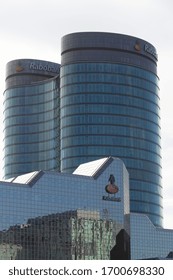 Utrecht, The Netherlands - 16 Mar, 2020: Tall Rabobank Headquarter Building Is A Very Large Financial Institution. The Building Looks Modern With (reflecting) Glass And Steel