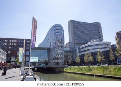Utrecht, The Netherlands - April 28 2022: The building from the Hoog Catharijne shopping mall in the city of Utrecht, The Netherlands