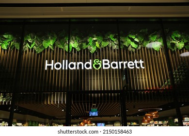 Utrecht, Netherlands - April 9. 2022: View On Store Front With Logo Lettering Of Holland And Barrett Health Food