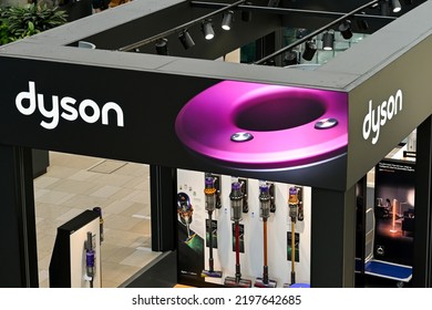 Utrecht, Netherlands - August 2022: Promotional Stand For Dyson Products In The City's Shopping Centre