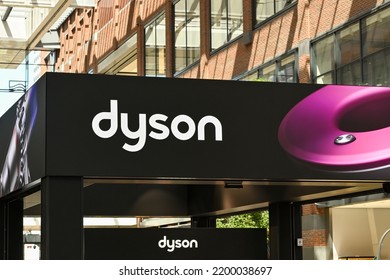 Utrecht, Netherlands - August 2022: Promotional Stand For Dyson Products In The City's Shopping Centre