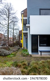 Utrecht, The Netherlands, February 18 - 2021: UNESCO Rietveld Schröder House - Designed By Architect Gerrit Rietveld