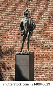 UTRECHT, NETHERLANDS - MAY 25, 2013: Statue of Francois Villon, the French poet and vagabond of the Late Middle Ages. The statue by sculptor Marius van Beek was created in 1964.