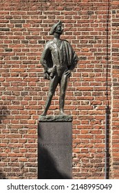UTRECHT, NETHERLANDS - MAY 25, 2013: Statue of Francois Villon, the French poet and vagabond of the Late Middle Ages. The statue by sculptor Marius van Beek was created in 1964.