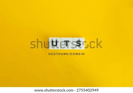 UTS Hostname and Domain Name Linux Namespace Technology Concept on White Tiles over Yellow Background for DevOps Containerization and System Administration Education