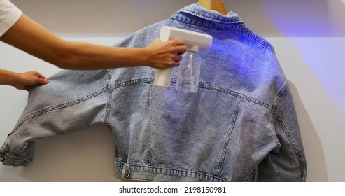 UV Light Alcohol Spray For Cleaning The Blue Jean Jacket