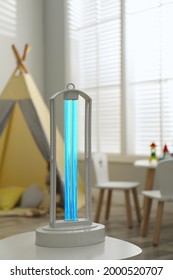 UV Sterilizer Lamp On Table At Home