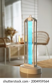 UV Sterilizer Lamp On Table At Home