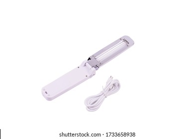 Uvc Led Bacteria Sterilization With 
Charging Cable Isolated On White Background