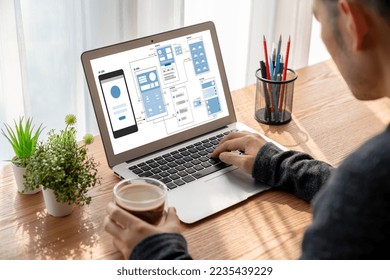 UX UI design process for modish mobile application and website . Creative prototype of wireframe for professional app developer .
