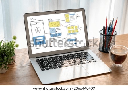 UX UI design process for modish mobile application and website . Creative prototype of wireframe for professional app developer .