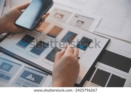 UX UI design process for modish mobile application and website . Creative prototype of wireframe for professional app developer .