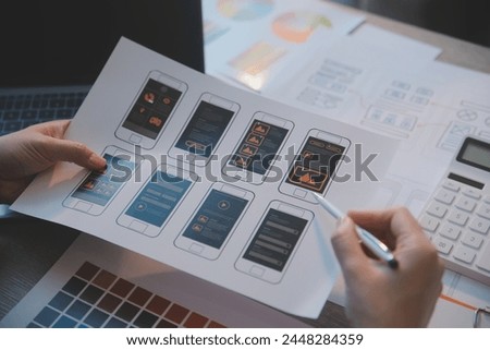 UX UI design process for modish mobile application and website . Creative prototype of wireframe for professional app developer .