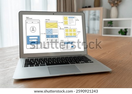 UX UI design process for modish mobile application and website . Creative prototype of wireframe for professional app developer .