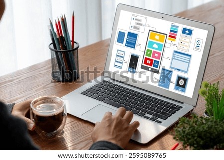 UX UI design process for modish mobile application and website . Creative prototype of wireframe for professional app developer .