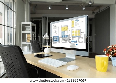 UX UI design process for modish mobile application and website . Creative prototype of wireframe for professional app developer .