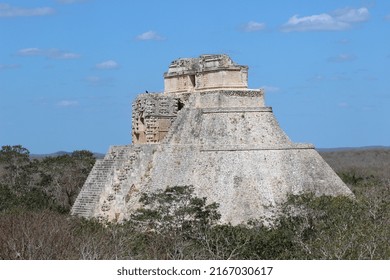 Uxmal, Yucatan  Mexico - 03162020: Uxmal Is An Ancient Maya City Of The Classical Period.