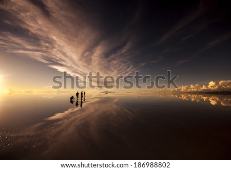 Similar – Image, Stock Photo …a family contemplates the sea