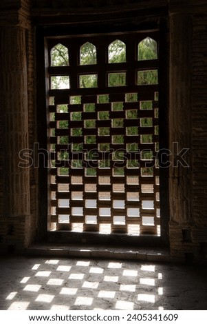 Uzbekistan, Bukhara, the Mausoleum of Ismmoil Samoniy. Copy space for text, UNESCO World Heritage site